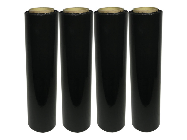 Universal 4 pack Black 18 Inches X 1000 Tough Pallet Shrink Wrap, 80 Gauge Industrial Strength Plastic Film, Commercial Grade Strength Film, Moving...
