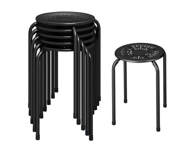 6-Pack Metal Stackable Stools, 17.5'' Backless Nesting With Round Top, Metal Frame for Home Office School, Adults Students Flexible Seating,...