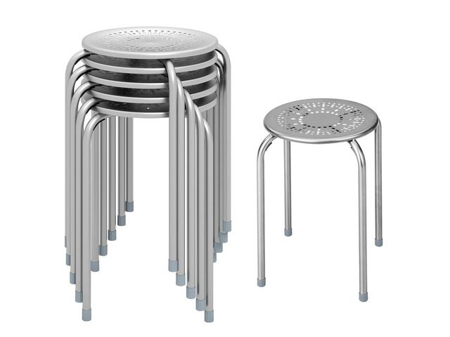 6-Pack Metal Stackable Stools, 17.5 Backless Nesting Stools w/Round Top, Metal Frame for Home Office School, Adults Students Flexible Seating,...