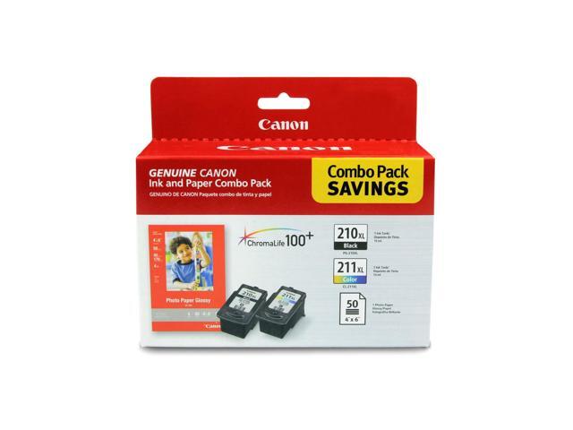 PG-210 XL / CL-211 XL Genuine Ink Value Pack (2 Cartridges) with 50-Sheet Photo Paper, Compatible with MX320/330/340/350/410/420,.