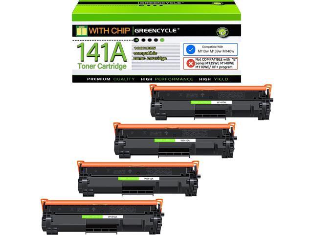 Compatible 141A W1410A Toner Cartridge for HP M140w M110w Black 141A toner, 4-pack with chip. For HP Laser Jet MFP M140w & M110w. High page yield