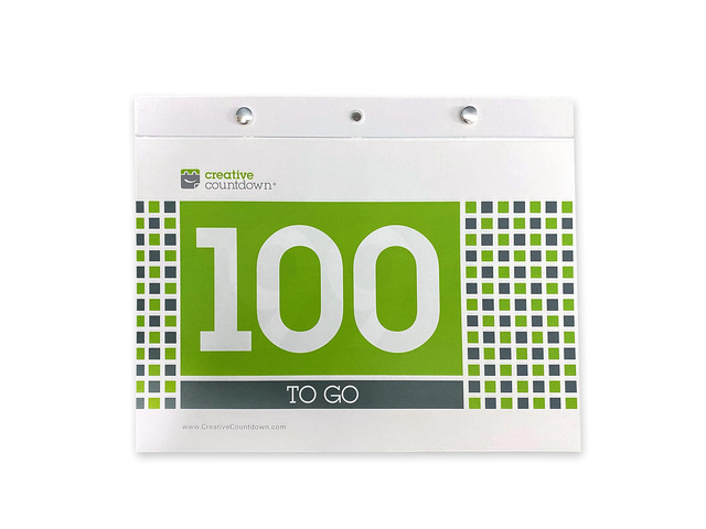 100 day Event, Goal and Occasion Count Down 8.5'x11.5' Green Square Tear Off Countdown Calendar Large Wall Unit - perfect for Office, event,...