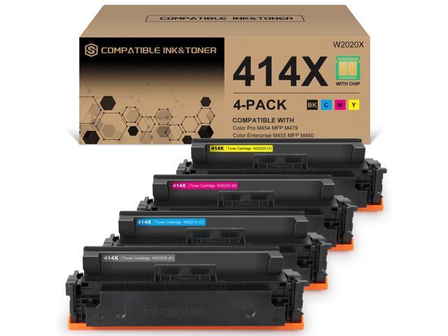 414X High Yield Toner Cartridges 4 Pack (with Chip) Works with Color Pro MFP M479fdw M479fdn M454dw M454dn M479dw M455dn M479 M454, Enterprise...