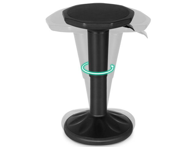 Wobble Stool, Height Adjustable 16.5-24' Flexible Seating (Black) Wobble Chair with 360Â° Rocking, Non-Slip Base, Convenient Handle, No Assembly,...