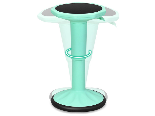 Wobble Stool, Height Adjustable 16.5-24' Flexible Seating (Green) Wobble Chair with 360° Rocking, Non-Slip Base, Convenient Handle, No Assembly,...