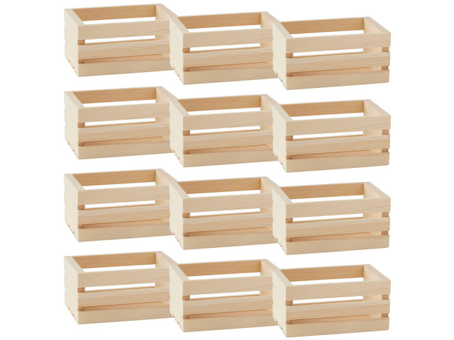 5' Wooden Crate - Unfinished Wood Crate for Storage, Decorative Display, Arts & Crafts, Made of 100% Cedar - Bulk 24 Pack