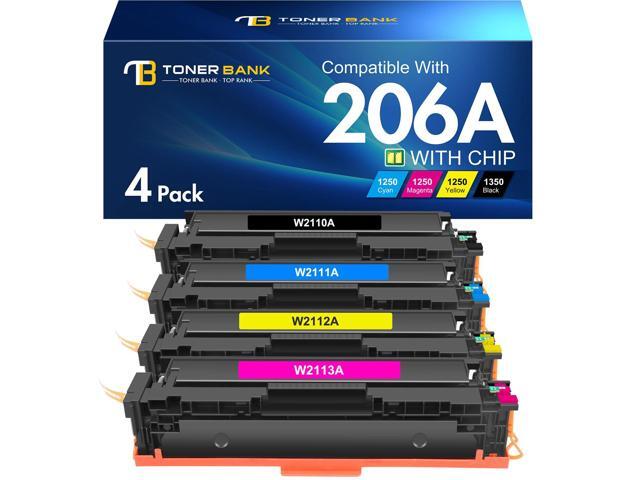 206A Toner Cartridges 4 Pack 206X M283fdw M283cdw M255dw M255nw M283 Set Replacement for HP Color LaserJet Pro MFP M283fdn M282nw M255 M282.