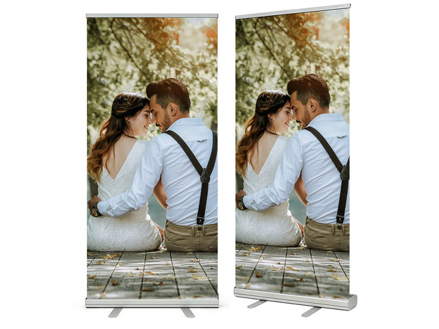 Custom Retractable Banner with Aluminum Frame,Portable and Durable 33'x81' Personalized Banners for Events,Promotion,Advertising,Birthday,Wedding...