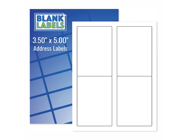 4 Shipping Labels Per Sheet from - 3.5 x 5 - Word Template Compatible - Permanent White Matte - Inkjet and Laser Guaranteed - Easy to Peel - Made...