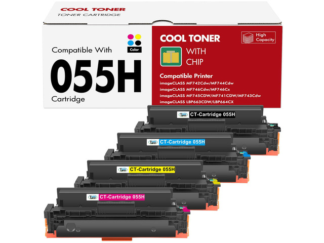 055H 055 Mf743cdw Toner Cartridges Set MF741Cdw MF743 743Cdw MF740C Compatible for Canon 055 055H Color ImageCLASS MF741Cdw MF742Cdw MF745Cdw...