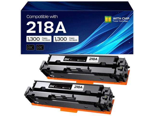 218A Black Toner Cartridge with Chip Compatible for HP 218A W2180A 2 Pack High Yield 1300 Pages, Works with 3301sdw 3301fdw, Compatible for HP...