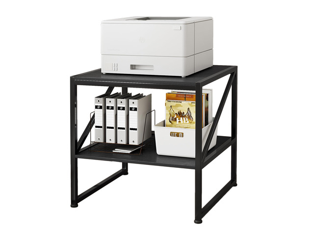 2-Tier Large Priner Stand with Storage Shelf, 20'×20' Under Desk Printer Table for Home Office, Mini Fridge Stand, End Table for Living Room, Heavy...