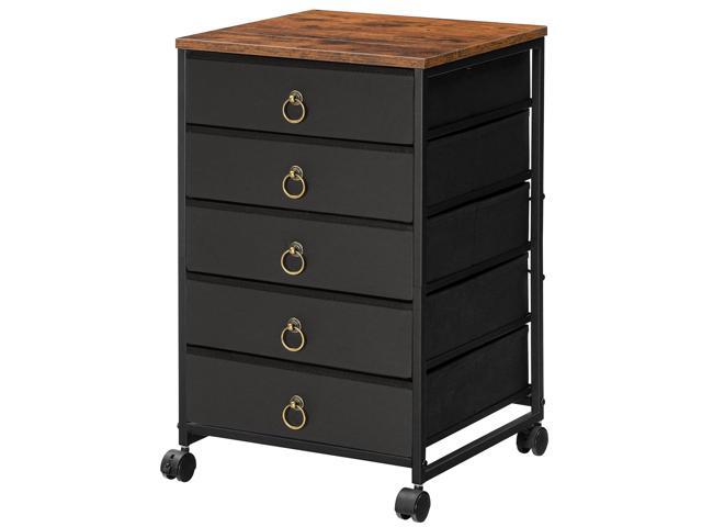 5-Drawer Chest, Office File Cabinet with Drawers, Rolling Printer Stand, Filing Cabinet for Living Room, Home Office, Nonwovens Drawer, Easy...