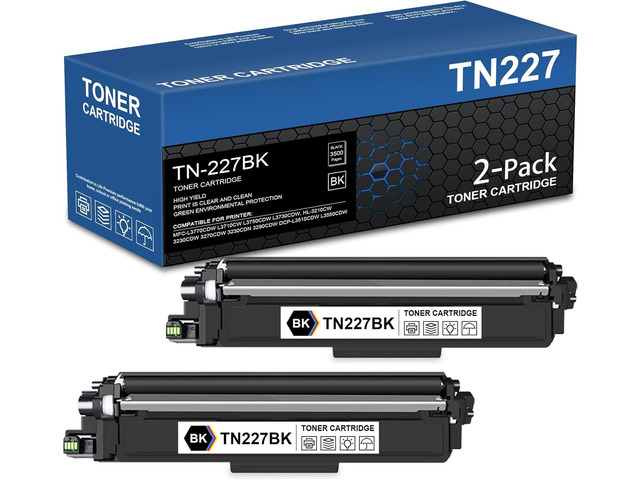 TN227 Black High Yield Toner Cartridge Replacement for Brother TN-227BK TN227BK TN223BK TN 223BK for MFC-L3770CDW MFC-L3710CW MFC-L3750CDW...