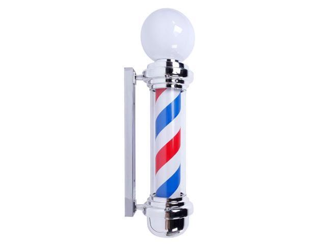32' Barber Pole Globe Light,Hair Salon Barber Shop Porch Open LED Neno Sign,Rotating Red White Blue LED Strips,IP44 Protection Save Energy