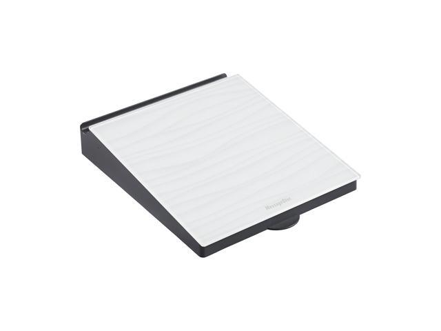 MessageStor Dry-Erase Glass Board Memo Station, Desk Organizer, Waves
