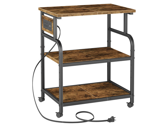 3 Tier Large Printer Stand with Power Outlet/Adjustable Shelf 22'x15' Large Top,Fit 2-3 printers,Rolling Cart with Wheels,Table for Home...