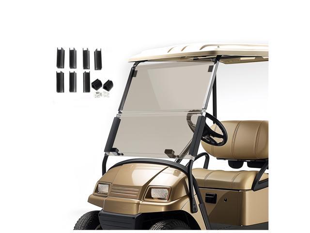Tinted Windshield Compatible with 2000.5-Up Club Car DS Golf Cart Fold Down Windscreen Smoke