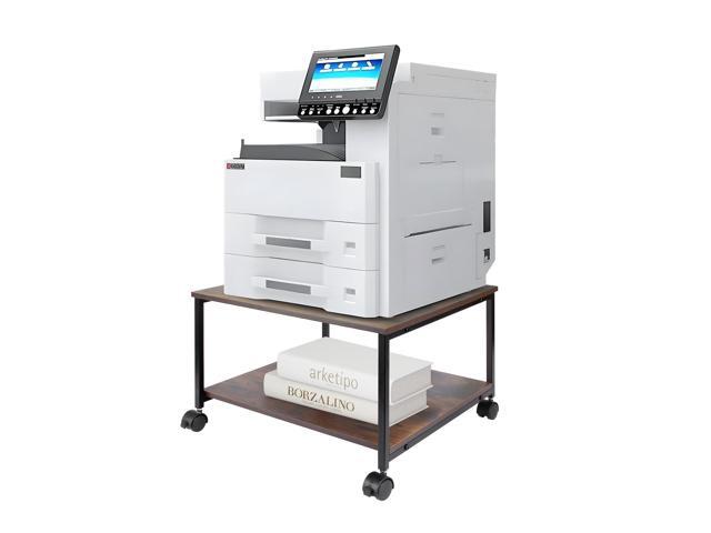 Printer Stand,19.5''x19.5''x12.8'' 2 Tier Large Printer Laser Table Heavy Duty Rolling Printer Cart with Wheels for Home Office -100 LBS Each Tier