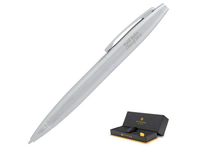 Cross Calais Engraved Ballpoint Pen, Chrome, Two-Line Personalization up to 30 Characters Each, Gift for Graduation, Retirement, Career...