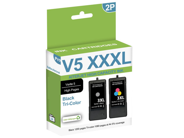 High Capacity 3XL Verite 5 Replacement Ink Cartridge Remanufactured for Verite 5 V50 V55 V55W Eco V55 Plus, V60 Eco 640 Eco 64 Series, V65 Eco, V65...