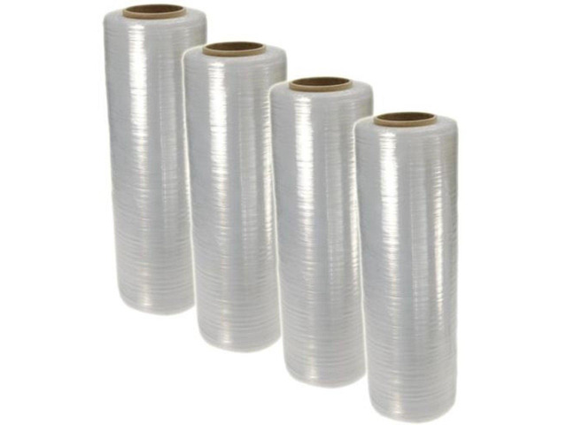 4 Rolls 18' x 1500 SQ FT 80 Gauge Pallet Wrap Stretch Film Shrink Hand Wrap