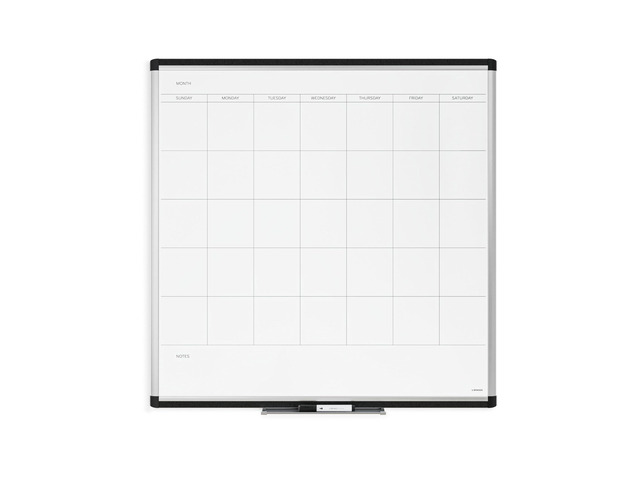 PINIT Magnetic Dry Erase Monthly Calendar White Board, 36' x 36' Inches, Silver Aluminum Frame