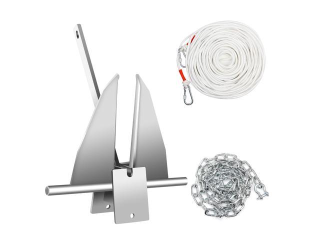 Boat Anchor Kit,Fluke Style Anchor,Hot-Dipped Galvanized Steel, Kit Includes Galvanized Fluke Anchor, Anchor Chain,Rope, Shackles,Boat Anchors for.