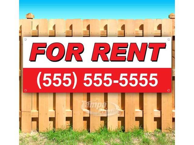 for Rent Banner 13 oz Non-Fabric Heavy-Duty Vinyl Single-Sided with Metal Grommets