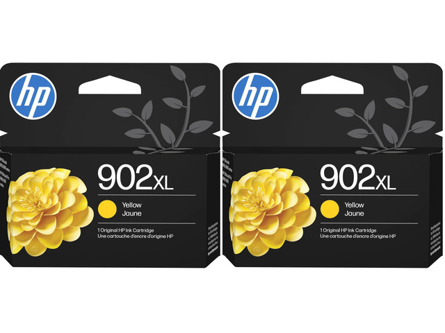 902XL Yellow High-Yield Ink Cartridge Works OfficeJet 6950,6960 Series,OfficeJet Pro 6960,6970 Series Eligible for Instant Ink T6M10AN,(Pack of 2)