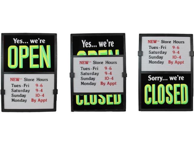 Glassmate Vertical Open/Closed Message Slider Board Sign 14'W x 20'H (Black/Green)