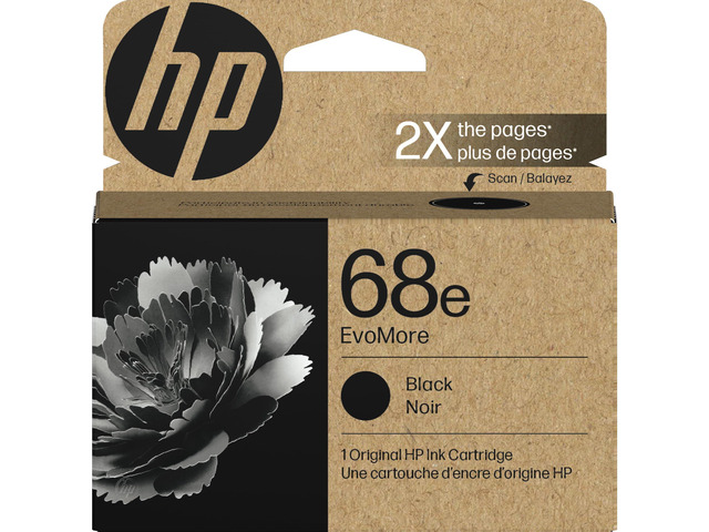 68e EvoMore High Yield Black Ink Cartridge Works with Envy 6100e, 6500e Series Carbon Neutral 7FP22TN