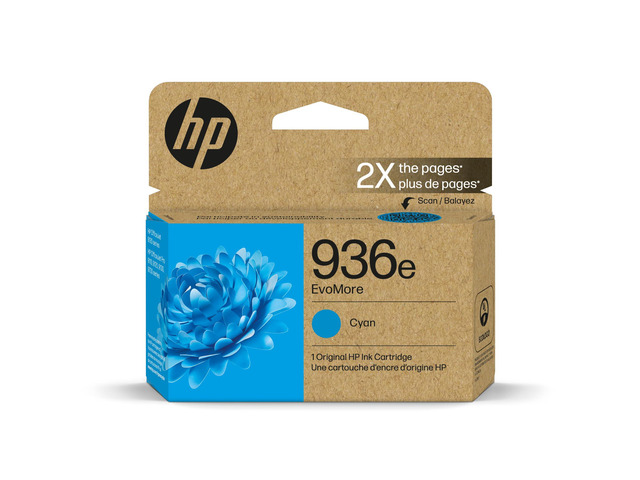 936e Cyan EvoMore Ink Cartridge Works with OfficeJet 9120, Pro 9100, Wide Format 9700 Carbon Neutral 4S6V3LN