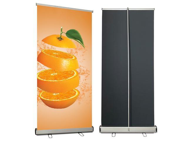 33.5'x80' Retractable Roll up Banner Standwith heavy-duty base and Padded Carrying Bag for Trade Shows, Conferences, Promotional Events (STAND ONLY)
