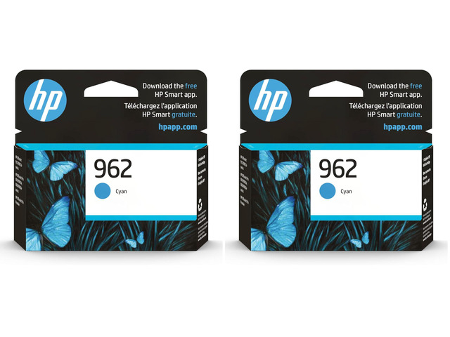 962 Cyan Ink Cartridge Works with OfficeJet 9010,Pro 9010,9020 Eligible for Instant Ink 3HZ96AN,(Pack of 2)