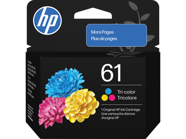 61 Tri-Color Ink Cartridge Works with DeskJet 1000, 1510, 2050, 2510, 2540, 3000, 3050, 3510; Envy 4500, 5530; OfficeJet 2620, 4630 C0PA5AN ...
