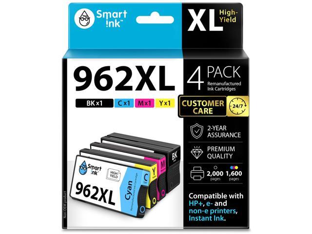 Remanufactured Ink Cartridges Replacement for HP 962XL 962 XL Combo Pack (962XL Black, Cyan, Magenta, Yellow) to use with OfficeJet Pro 9015e 9018e...