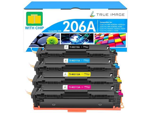 206A Toner Cartridges 4 Pack 206X 206 W2110A M283fdw M283cdw M255dw Set Compatible for HP Color LaserJet Pro MFP M283fdn M282nw M255nw M283 M255...