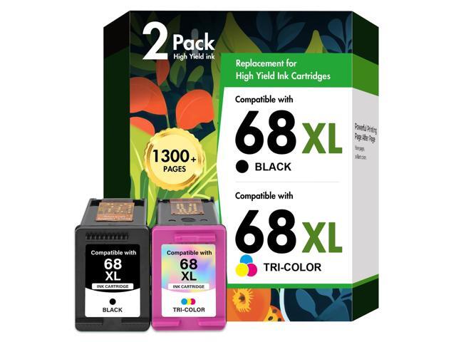 68 6155e 6555e 68XL Ink Cartridges Black/Color Combo Pack for HP Printers Compatible for HP68 Ink 68 XL 68e for HP Envy 6100e 6500e Series...