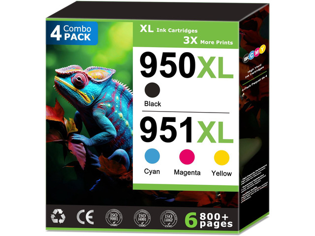 950XL 951XL Ink Cartridges Replacement for HP 950 951 Ink Cartridges Combo Pack Compatible with HP OfficeJet Pro 8100 8600 8610 8615 8620 Printer...