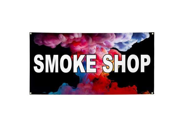 Smoke Shop Store Vinyl Banner Sign Metal Grommets 3 ft x 6 ft Yard Signs