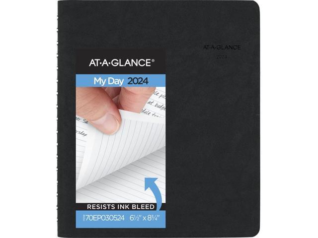 2024 Daily Appointment Book Planner, 6-1/2' x 8-3/4', Medium, The Action Planner, Black (70EP030524)