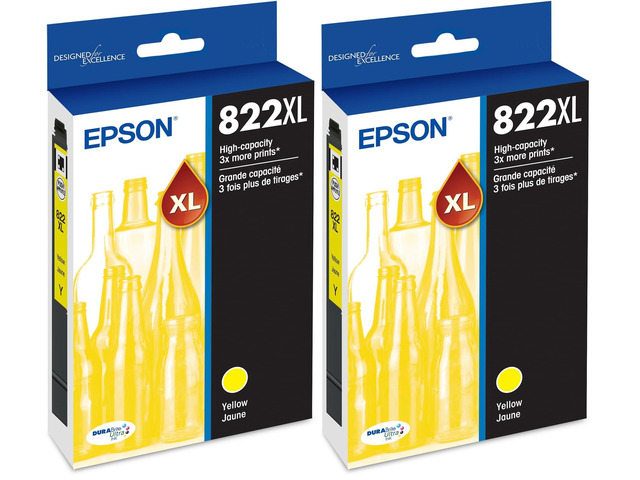 822 DURABrite Ultra Ink High Capacity Yellow Cartridge (T822XL420-S) Works with Workforce Pro WF-3820,3823,4820,4830,4833,4834,(Pack of 2)
