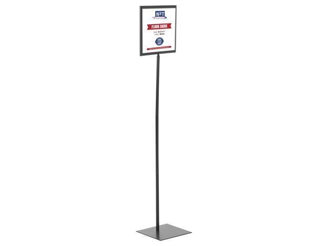 Floor Standing Sign Holder 8.5x11 Inches Black Landscape Double Sided Menu Poster Display Flat Base For Restaurant Cafe Hotel School Hospital