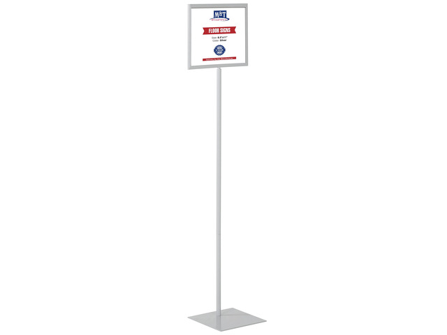Floor Standing Sign Holder 8.5x11 Inches Gray Landscape Double Sided Menu Poster Display Flat Base For Restaurant Cafe Hotel School Hospital