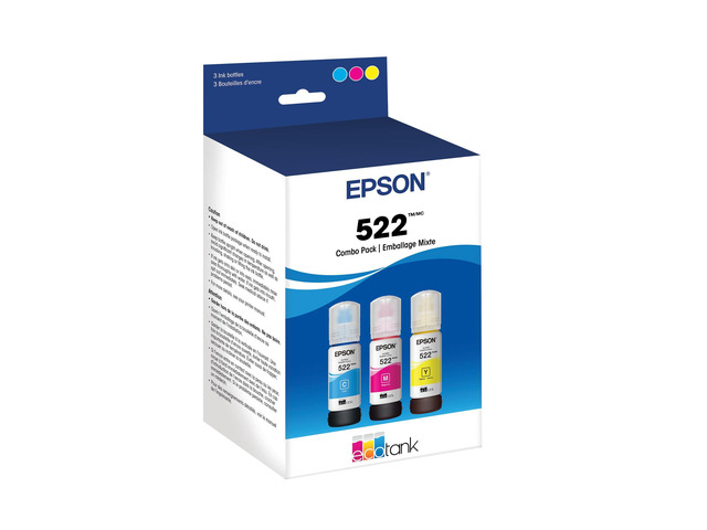 522 EcoTank Ink Ultra-high Capacity Bottle Color Combo Pack (T522520-S) Works with ET-2720, 2800, 2803, 2840, 4700, 4800, 4810