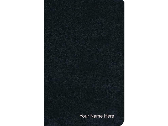 Personalized NIV Thinline Bible Bonded Leather, Black Custom Name Imprint Gift for Baptism, Graduation, Men, Teens New International Version