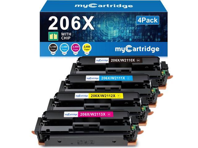 206X Toner Cartridges 4 Pack for HP 206X 206A MFP M283fdw M283cdw M255dw Compatible for HP Color LaserJet Pro MFP M283fdw M283cdw M283fdn M255dw...
