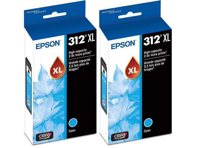 T312 Claria Photo HD -Ink High Capacity Cyan -Cartridge (T312XL220-S) for Select Expression Photo Printers (Pack of 2)
