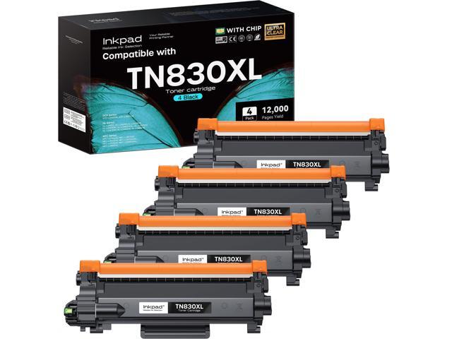 TN830XL TN830 Toner Cartridge for HL-L2460DW, 4 Pack Black Compatible with Brother DCP-L2640DW, MFC-L2820DW, HL-L2405W, HL-L2400D, 3000 Pages,...